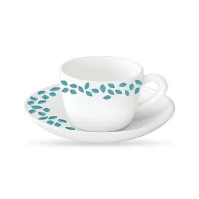 Blue Leaves Cup & Fluted Saucer Set