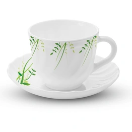 Green Herbs Cup Fluted & Saucer Set