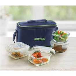 4 Container Microwavable Glass LunchBox