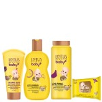 LOTUS HERBALS BABY+ COMBO PACK (SHAMPOO-200ML+ POWDER-100GM+CRÈME-50GM+WIPES-10 N)