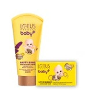 LOTUS HERBALS BABY+ COMBO PACK - HAPPY BUMS DIAPER RASH CRÈME & LITTLE BUBBLES GENTLE BABY SOAP