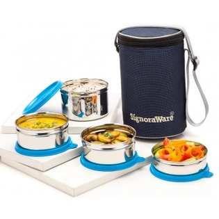 Executive Prime Steel Lunch Box - T. Blue Colour