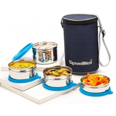 Executive Prime Steel Lunch Box - T. Blue Colour