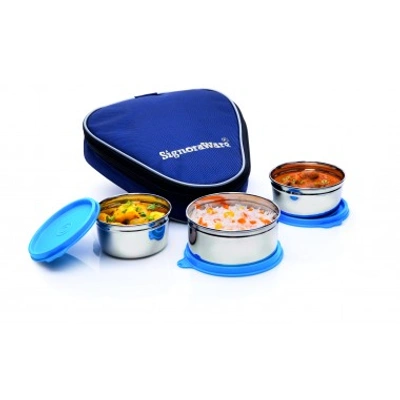 Sleek Steel Medium Lunch Box - T. Blue Colour