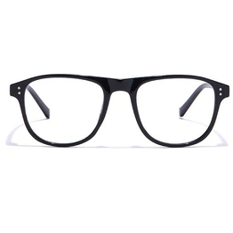 GRAVIATE by Coolwinks E12A6949 Glossy Black Full Frame Retro Square Eyeglasses for Men and Women