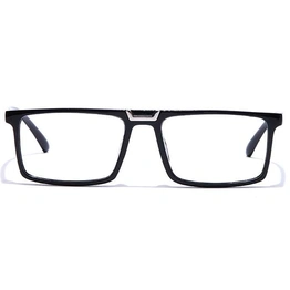 GRAVIATE by Coolwinks E12A7339 Glossy Black Full Frame Retro Square Eyeglasses for Men and Women