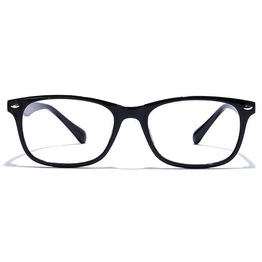 GRAVIATE by Coolwinks E12A7601 Glossy Black Full Frame Retro Square Eyeglasses for Men and Women