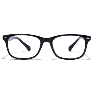 GRAVIATE by Coolwinks E12A7601 Glossy Black Full Frame Retro Square Eyeglasses for Men and Women