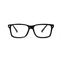 GRAVIATE by Coolwinks E12B5684 Glossy Black Full Frame Retro Square Eyeglasses for Men and Women