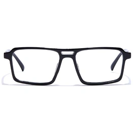 GRAVIATE by Coolwinks E12B7334 Glossy Black Full Frame Retro Square Eyeglasses for Men and Women