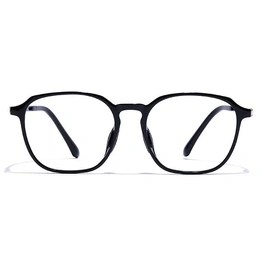 GRAVIATE by Coolwinks E12B7465 Glossy Black Full Frame Retro Square Eyeglasses for Men and Women