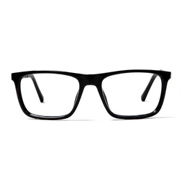 GRAVIATE by Coolwinks E12C5666 Glossy Black Full Frame Retro Square Eyeglasses for Men and Women