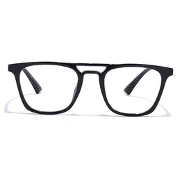 GRAVIATE by Coolwinks E12C6953 Glossy Black Full Frame Retro Square Eyeglasses for Men and Women