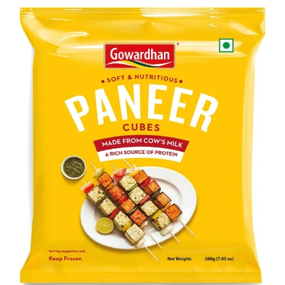 GOWARDHAN FROZEN PANEER CUBES 200 GM