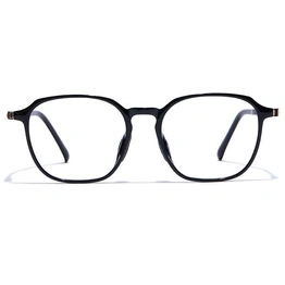 GRAVIATE by Coolwinks E12B7474 Glossy Black Full Frame Round Eyeglasses for Men and Women