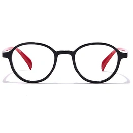 GRAVIATE by Coolwinks E12C7016 Glossy Black Full Frame Round Eyeglasses for Men and Women