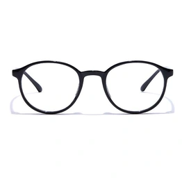 GRAVIATE by Coolwinks E12C7342 Glossy Black Full Frame Round Eyeglasses for Men and Women