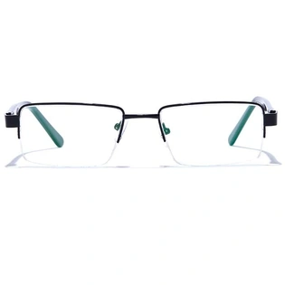 GRAVIATE by Coolwinks E12B6815 Glossy Black Half Frame Rectangle Eyeglasses for Men and Women