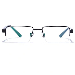 GRAVIATE by Coolwinks E12B6820 Glossy Black Half Frame Rectangle Eyeglasses for Men and Women