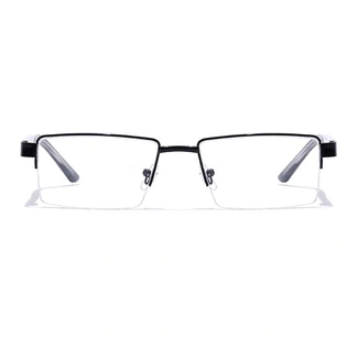 GRAVIATE by Coolwinks E12B7152 Glossy Black Half Frame Rectangle Eyeglasses for Men and Women