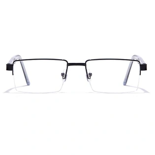 GRAVIATE by Coolwinks E12B7158 Glossy Black Half Frame Rectangle Eyeglasses for Men and Women