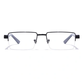 GRAVIATE by Coolwinks E12B7168 Glossy Black Half Frame Rectangle Eyeglasses for Men and Women