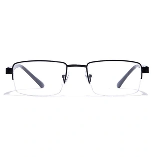 GRAVIATE by Coolwinks E12B7174 Glossy Black Half Frame Rectangle Eyeglasses for Men and Women