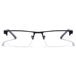 GRAVIATE by Coolwinks E12B7178 Glossy Black Half Frame Rectangle Eyeglasses for Men and Women