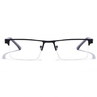 GRAVIATE by Coolwinks E12B7178 Glossy Black Half Frame Rectangle Eyeglasses for Men and Women