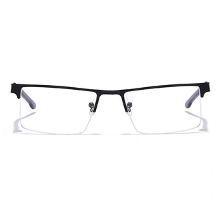 GRAVIATE by Coolwinks E12B7182 Glossy Black Half Frame Rectangle Eyeglasses for Men and Women