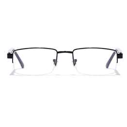 GRAVIATE by Coolwinks E12B7186 Glossy Black Half Frame Rectangle Eyeglasses for Men and Women