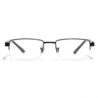 GRAVIATE by Coolwinks E12B7192 Glossy Black Half Frame Rectangle Eyeglasses for Men and Women