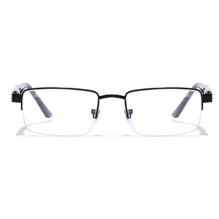 GRAVIATE by Coolwinks E12B7194 Glossy Black Half Frame Rectangle Eyeglasses for Men and Women