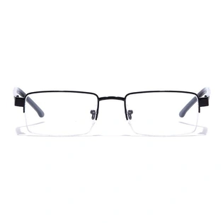 GRAVIATE by Coolwinks E12B7196 Glossy Black Half Frame Rectangle Eyeglasses for Men and Women