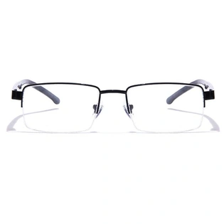 GRAVIATE by Coolwinks E12B7200 Glossy Black Half Frame Rectangle Eyeglasses for Men and Women