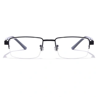 GRAVIATE by Coolwinks E12C7203 Glossy Black Half Frame Rectangle Eyeglasses for Men and Women