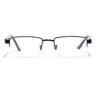 GRAVIATE by Coolwinks E12C7207 Glossy Black Half Frame Rectangle Eyeglasses for Men and Women