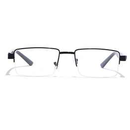 GRAVIATE by Coolwinks E12C7211 Glossy Black Half Frame Rectangle Eyeglasses for Men and Women