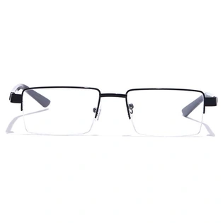 GRAVIATE by Coolwinks E12C7215 Glossy Black Half Frame Rectangle Eyeglasses for Men and Women