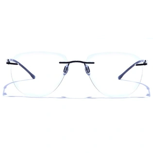 GRAVIATE by Coolwinks E12B6482 Matte Black Oval Rimless Eyeglasses for Men and Women