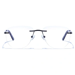 GRAVIATE by Coolwinks E12B6483 Matte Black Oval Rimless Eyeglasses for Men and Women