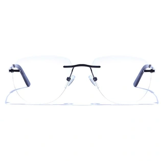 GRAVIATE by Coolwinks E12B6483 Matte Black Oval Rimless Eyeglasses for Men and Women