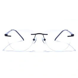 GRAVIATE by Coolwinks E12B6487 Matte Black Oval Rimless Eyeglasses for Men and Women