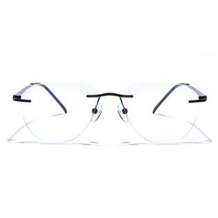 GRAVIATE by Coolwinks E12B6487 Matte Black Oval Rimless Eyeglasses for Men and Women