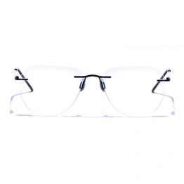 GRAVIATE by Coolwinks E12B8484 Matte Black Oval Rimless Eyeglasses for Men and Women