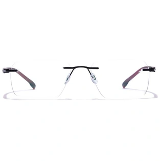 GRAVIATE by Coolwinks E12A7607 Glossy Black Rimless Rectangle Eyeglasses for Men and Women