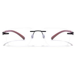 GRAVIATE by Coolwinks E12B7613 Matte Black Rimless Rectangle Eyeglasses for Men and Women