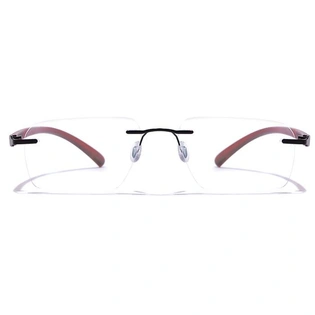 GRAVIATE by Coolwinks E12B7613 Matte Black Rimless Rectangle Eyeglasses for Men and Women