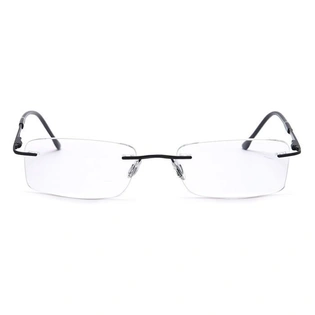 GRAVIATE by Coolwinks E12C4094 Matte Black Rimless Rectangle Eyeglasses for Men and Women