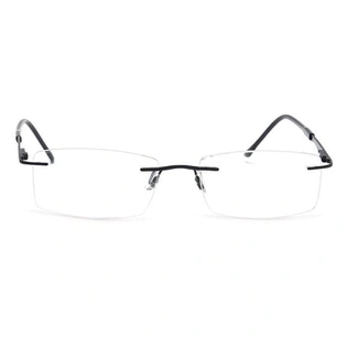 GRAVIATE by Coolwinks E12C4097 Matte Black Rimless Rectangle Eyeglasses for Men and Women